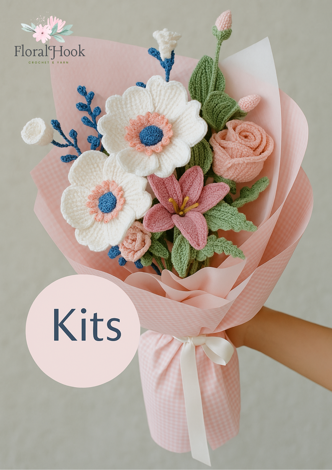 Corn Poppy and Lily Bouquet Kit-with video pattern