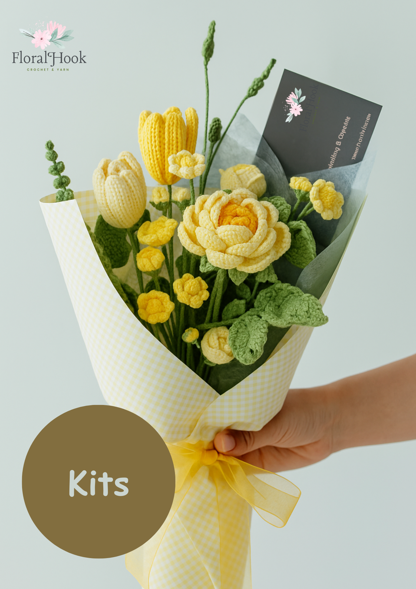 Yellow Rose and Tulip Bouquet Kit-with Video and PDF pattern
