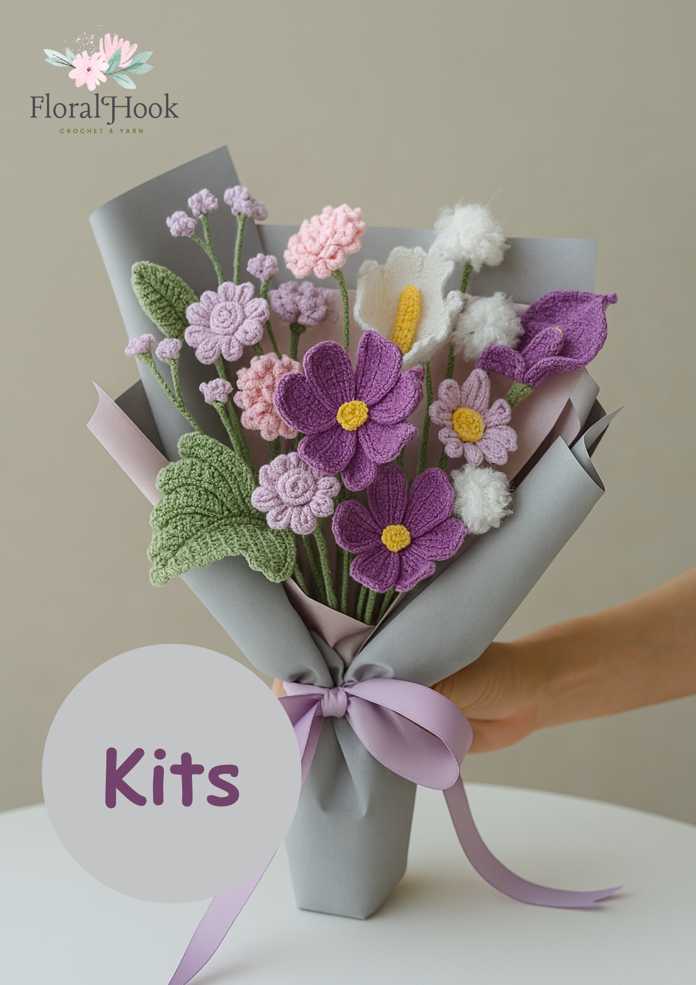 Daisy and Gesang Flower Bouquet Kit - with video pattern