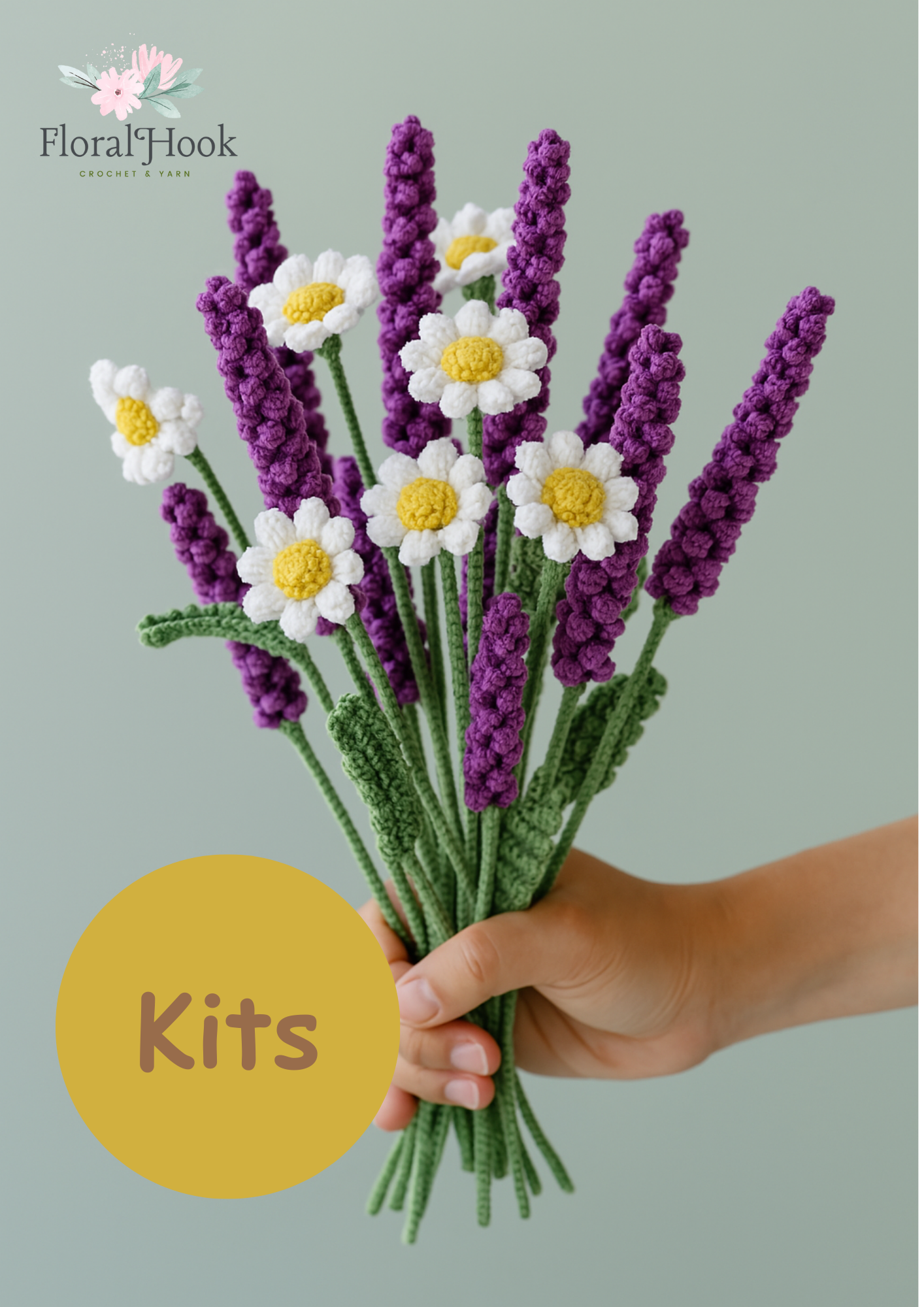 Chamomile and Lavender Bouquet Kit-with video pattern