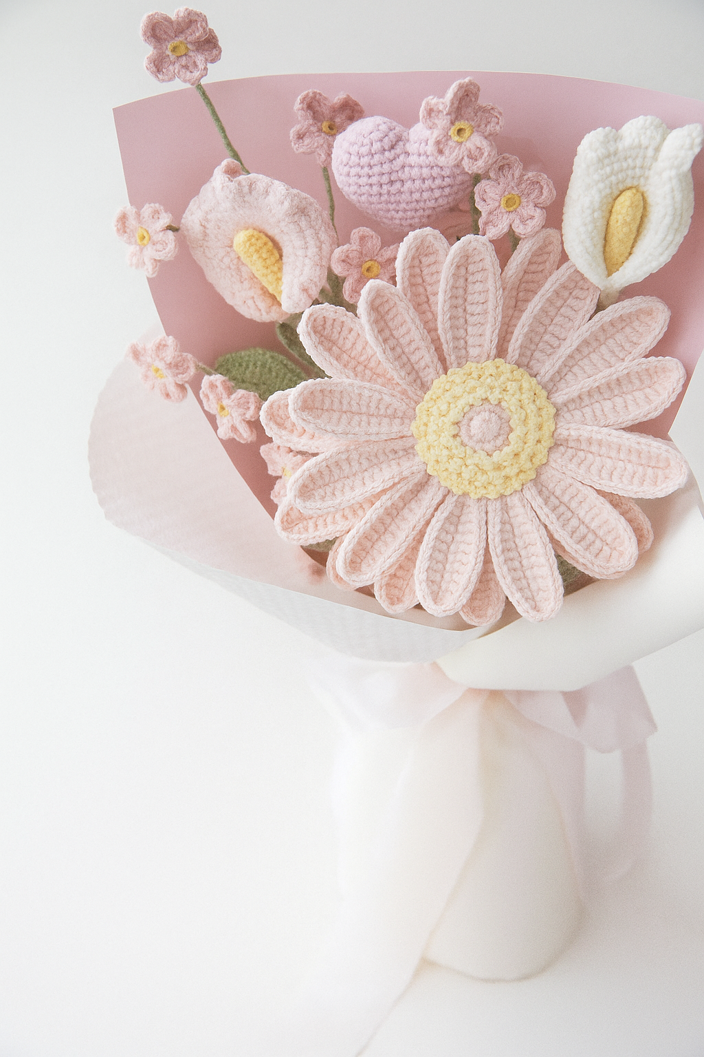 Pink Gerbera Bouquet Kit – with PDF & Video pattern