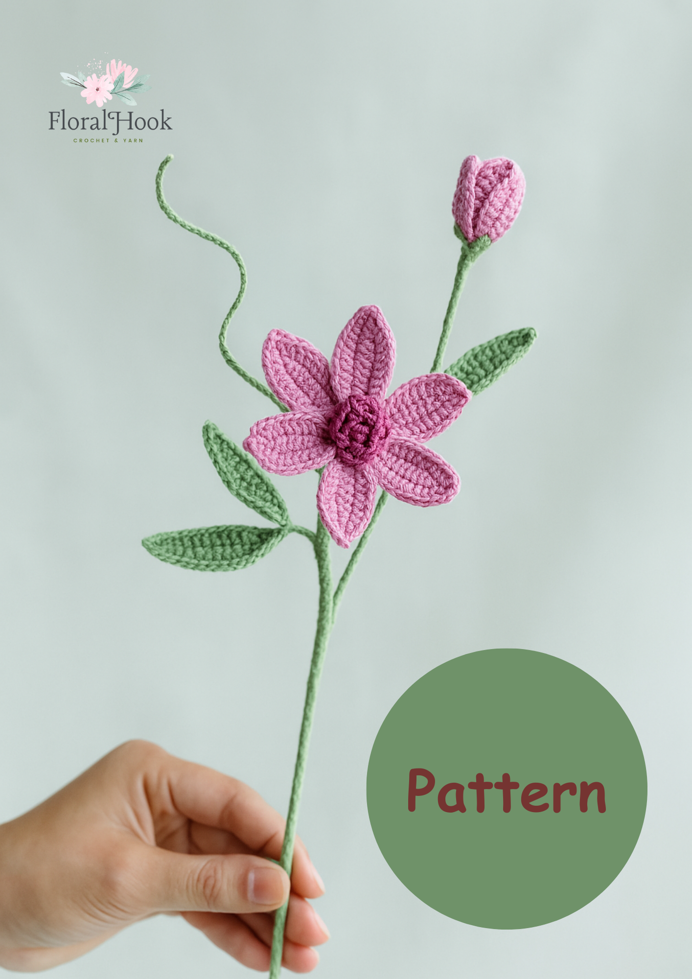 PDF & Video Pattern- Crochet Clematis Flower