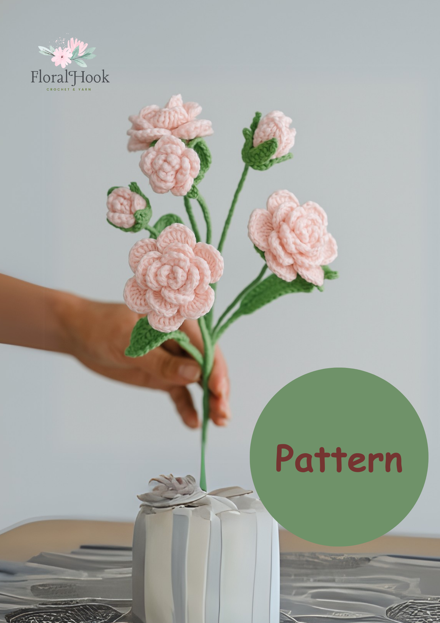 PDF & Video Pattern- Crochet Barbie Rose Flower