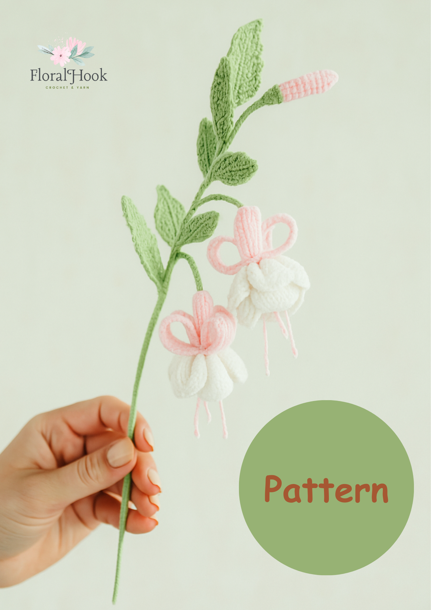 PDF & Video Pattern- Crochet Fuchsia Flower