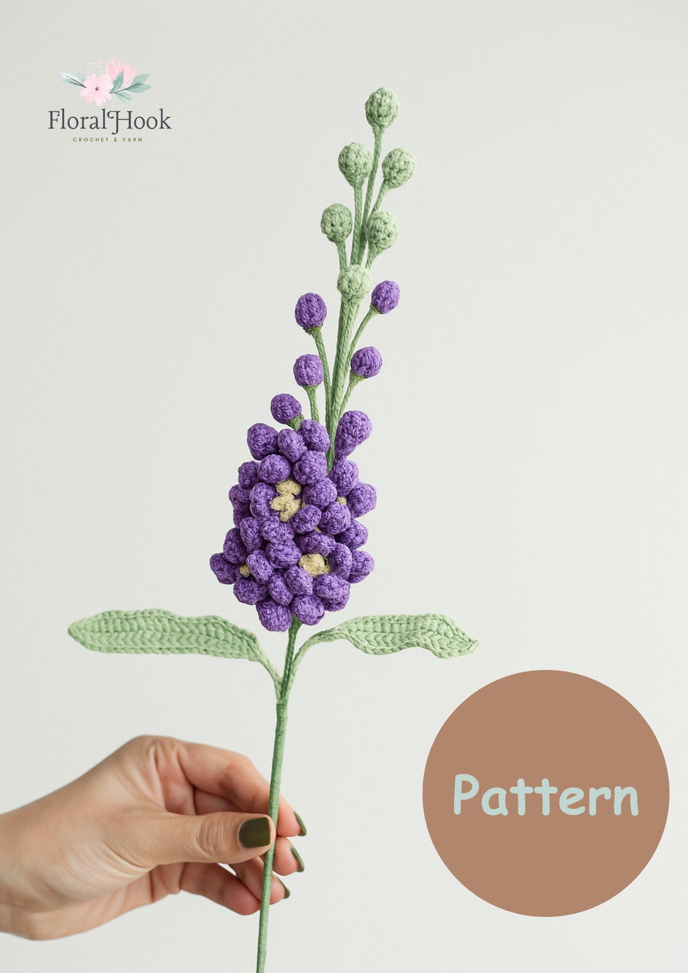 PDF & Video Pattern- Crochet Delphinium Flower