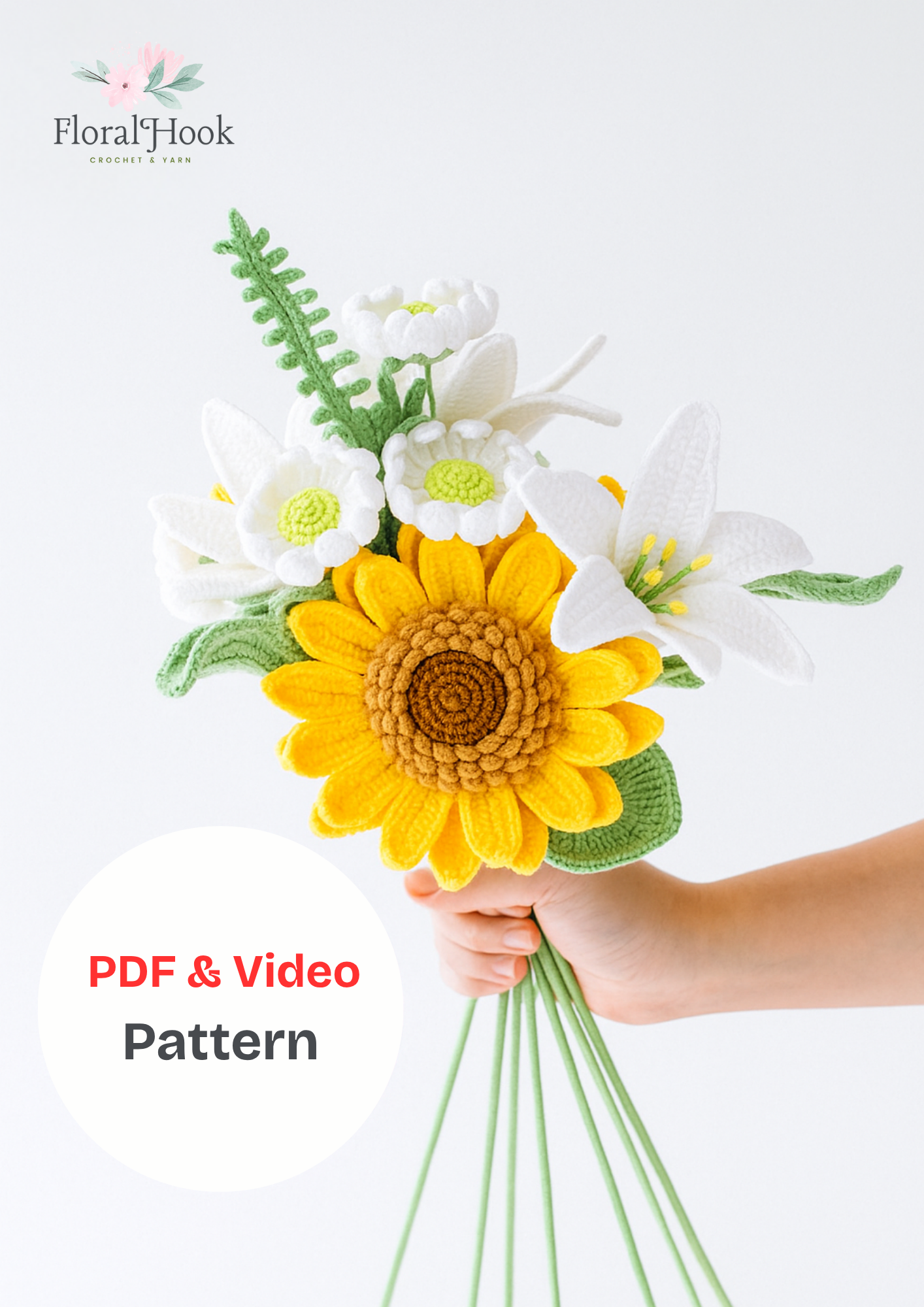 Sunflower and Lily Bouquet Kit-with PDF & Video pattern
