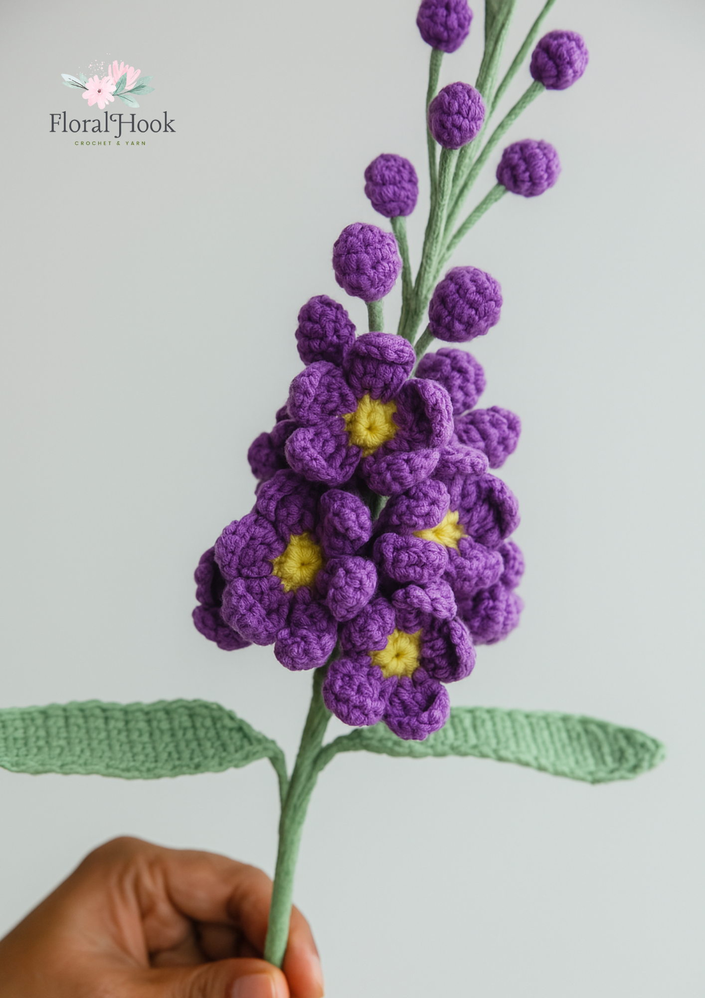 PDF & Video Pattern- Crochet Delphinium Flower