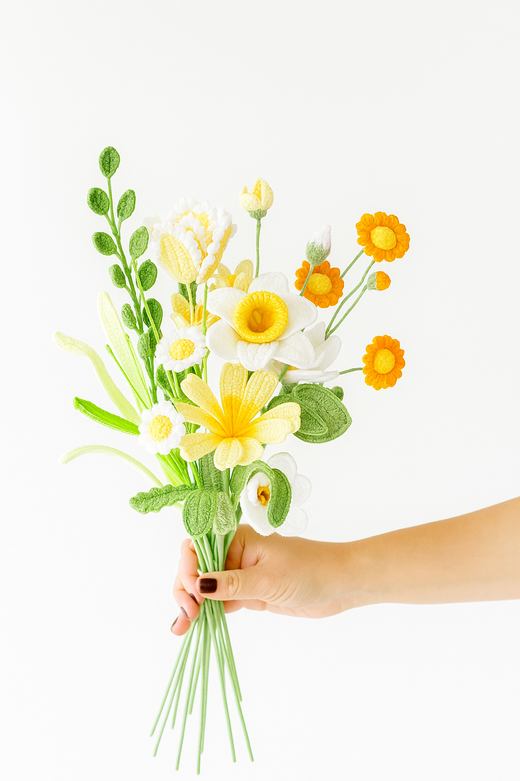 Daffodil and Lewisia Cotyledon Bouquet Kit -with PDF & Video pattern