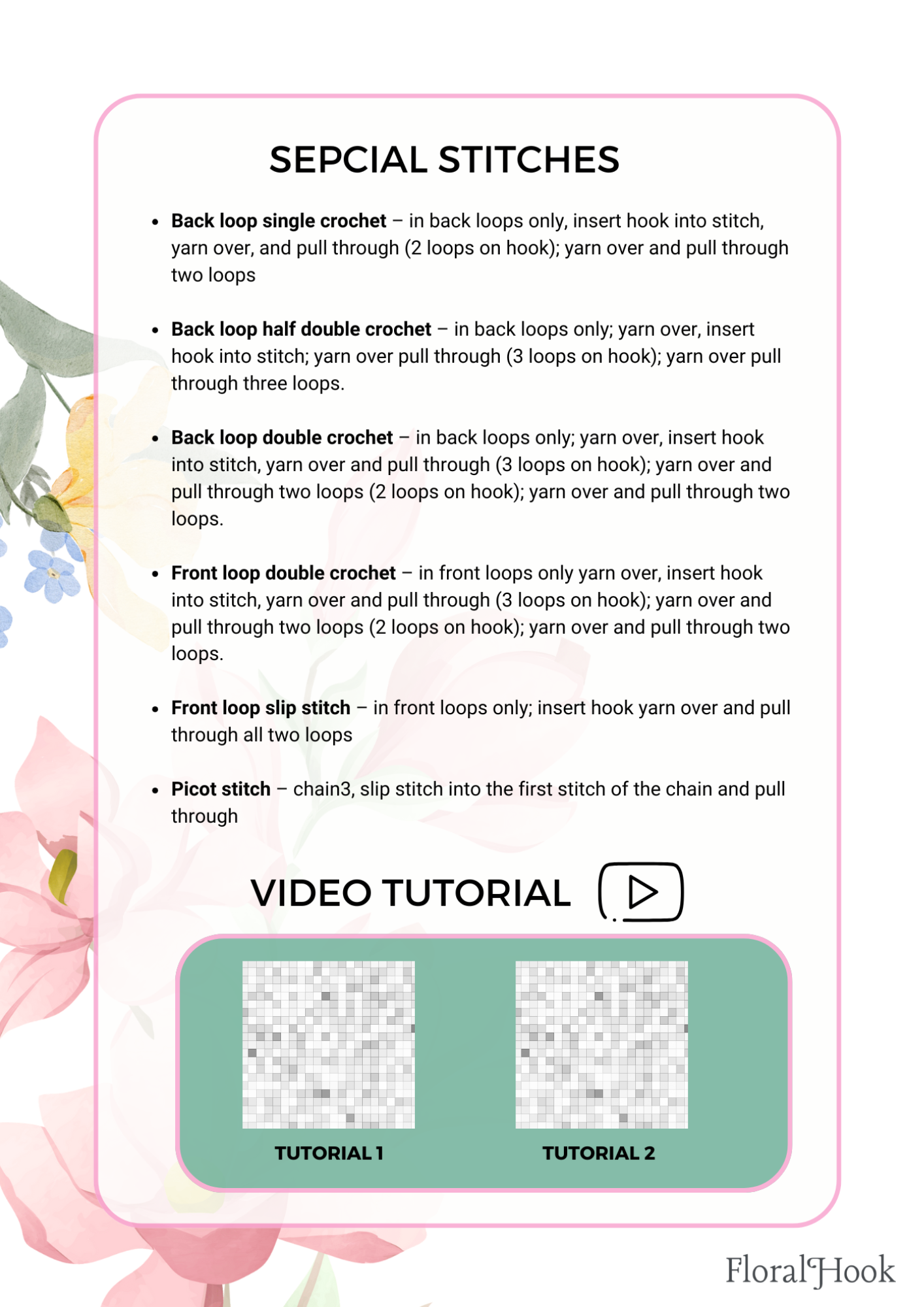 PDF & Video Pattern - Fleabane Flower