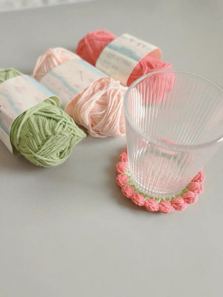 PDF & Video Pattern- Crochet Tulip Coaster