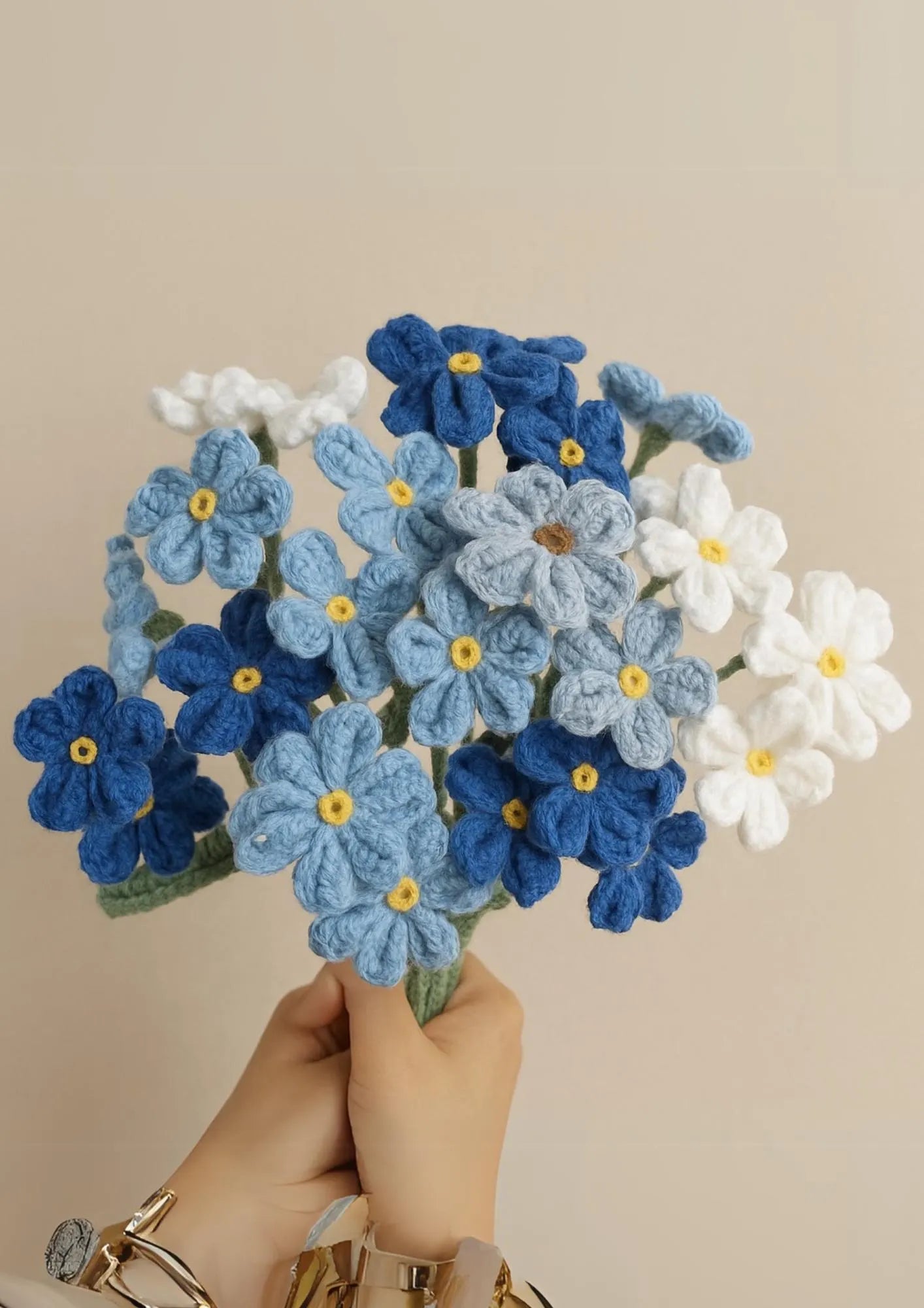 Blue Gerbera Bouquet Kit-with video tutorial