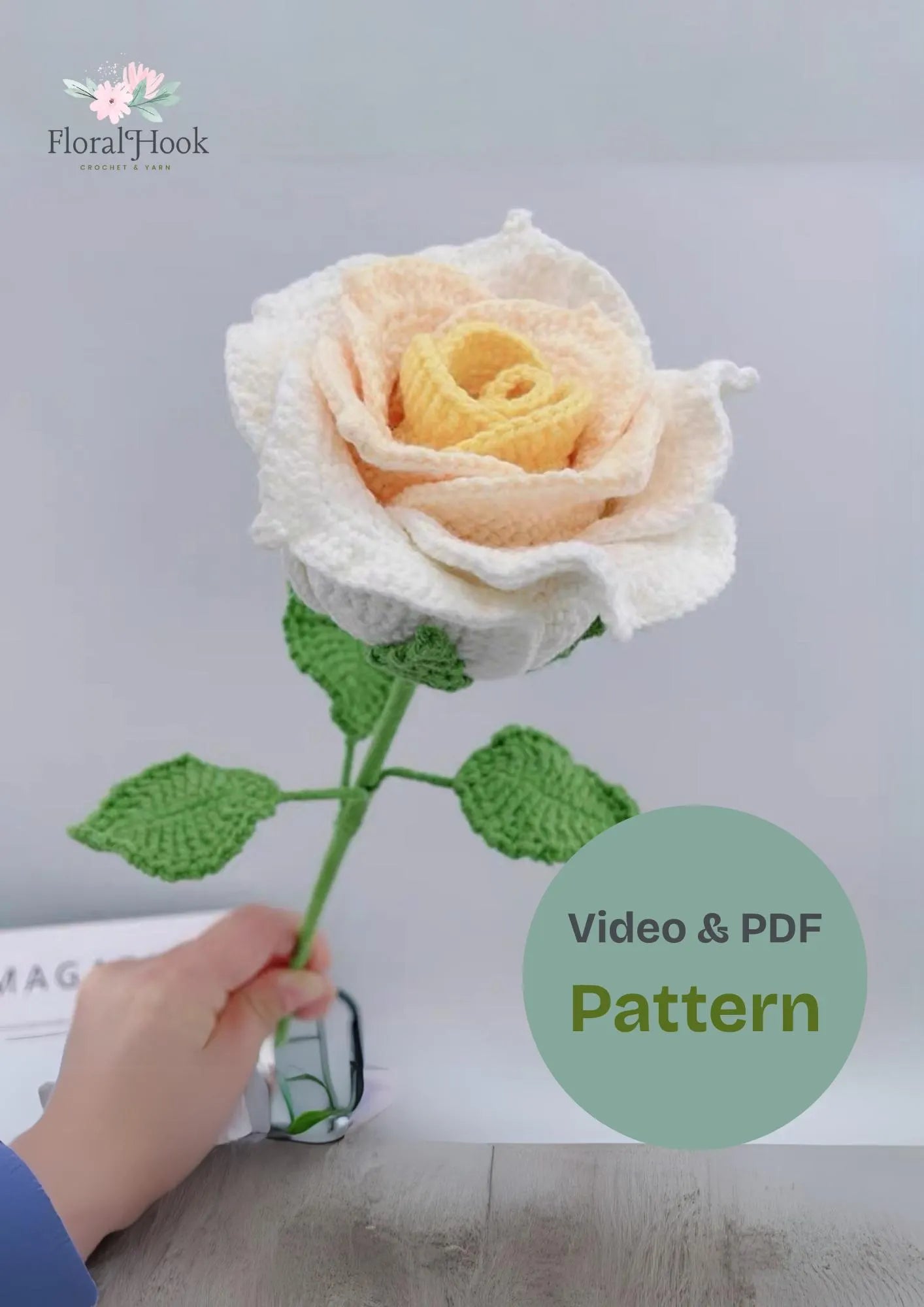 Pink Thai Rose Bouquet Kit- with video pattern