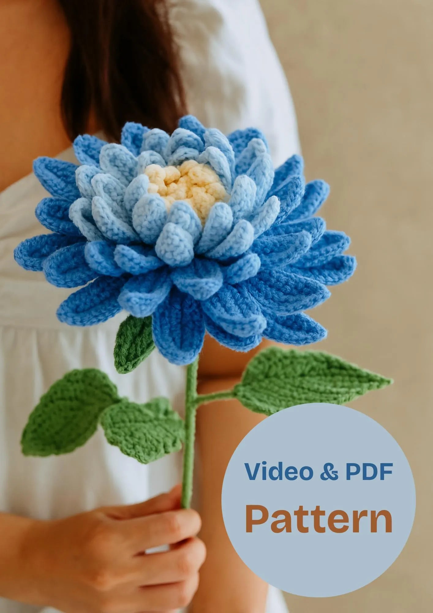 Blue Dahlia and Lily Bouquet Kit – with video pattern