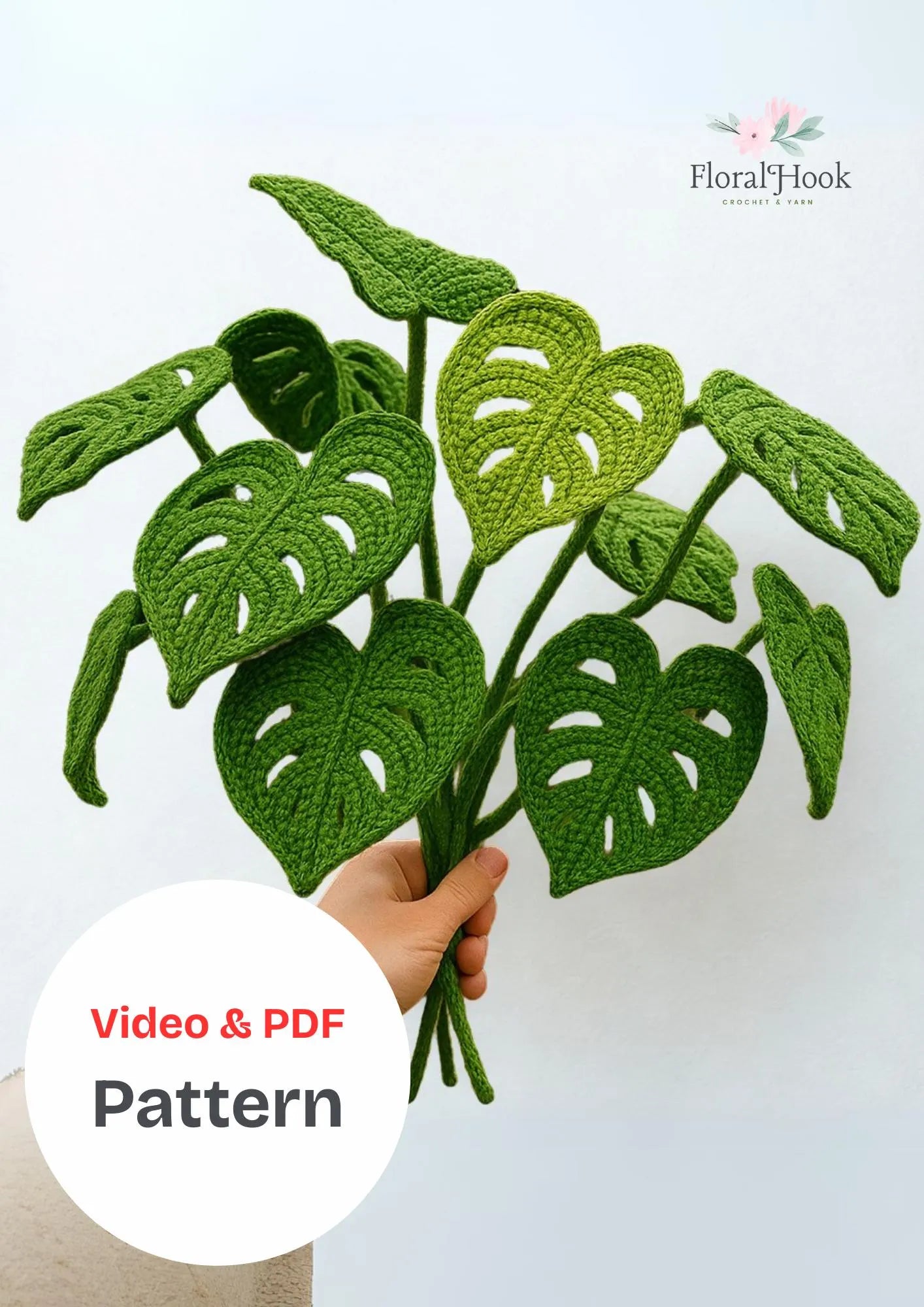 PDF & Video Pattern- Crochet Monsteral Leaf