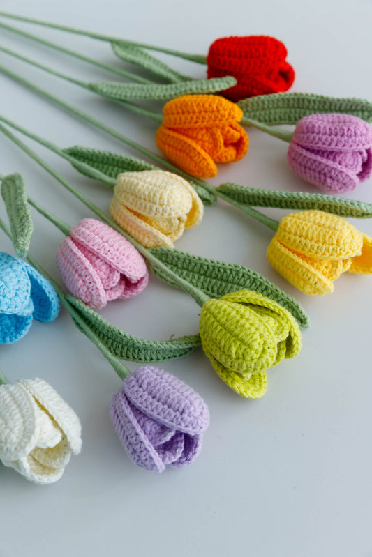 Flower Bouquet Tulip Crochet Free Pattern - Step by step for Beginners