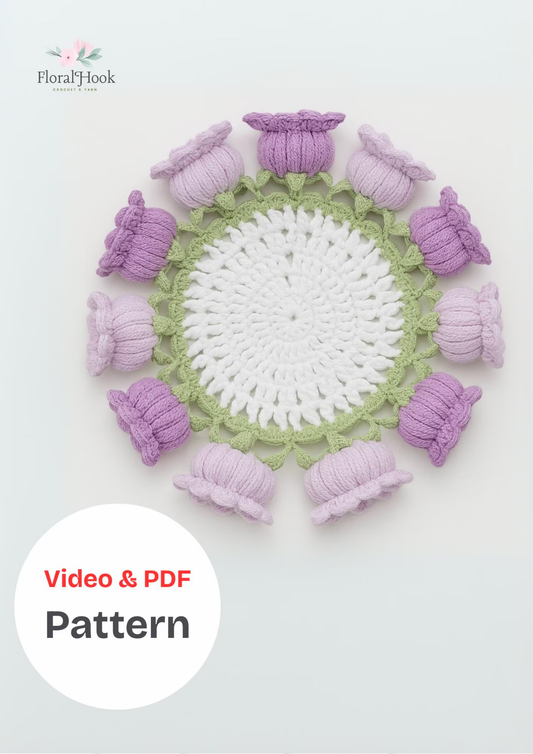 PDF & Video Pattern- Crochet Flower Coaster