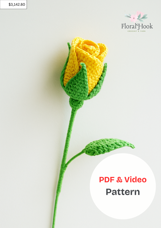 PDF & Video Pattern- Crochet Closed Rose