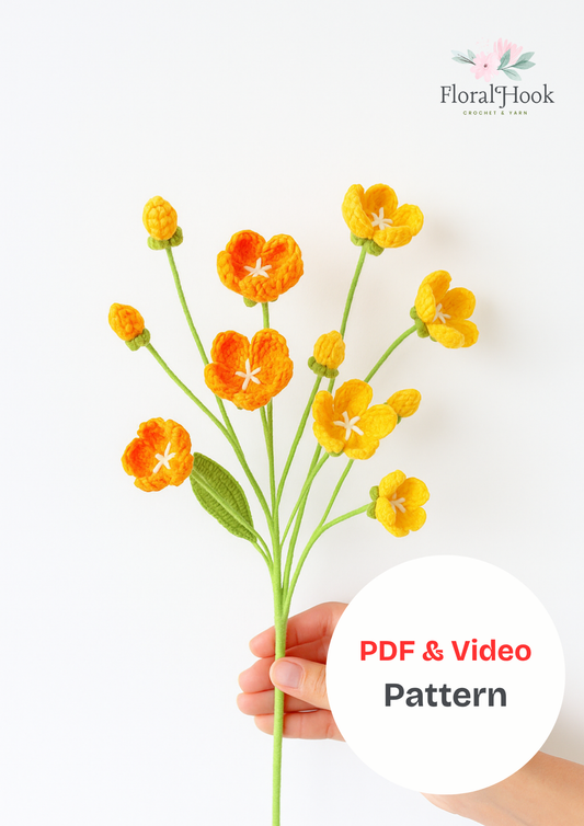 PDF & Video Pattern-Crochet Androsace Flower