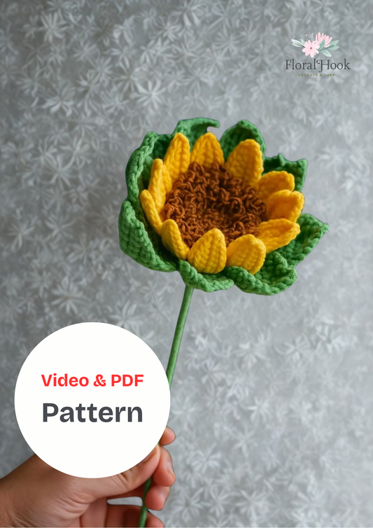 PDF & Video Pattern- Crochet Budding Sunflower