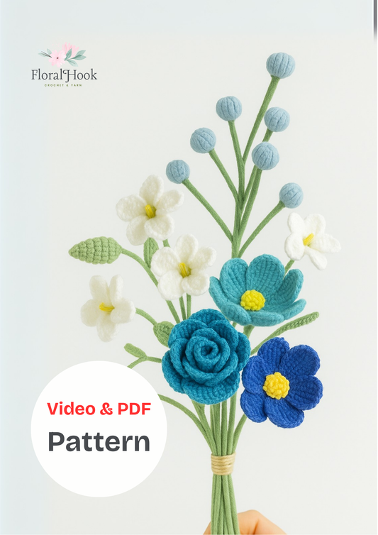 Blue Gesang and LilyValley Bouquet Kit - with video pattern