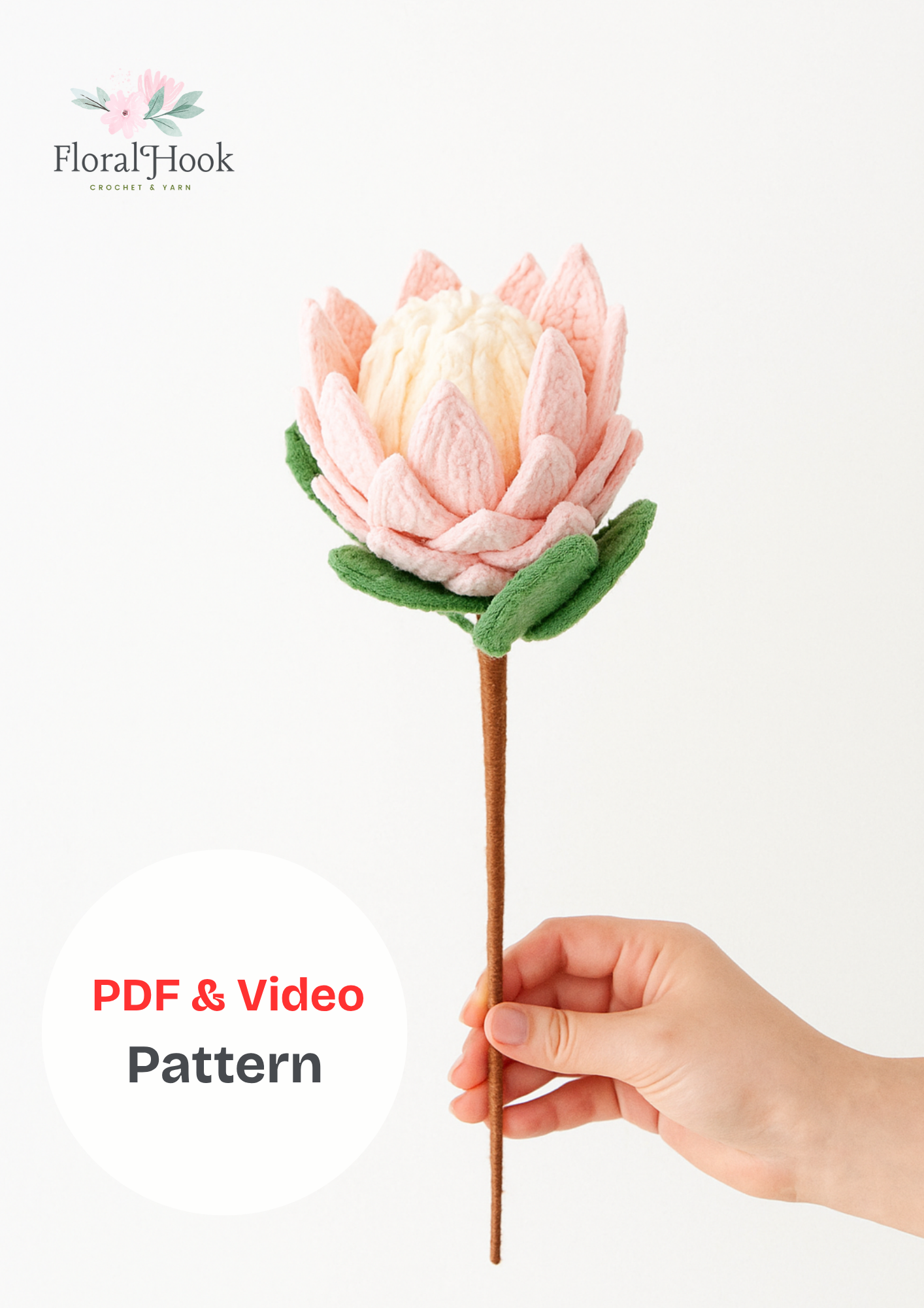 PDF & Video Pattern- Crochet King Protea