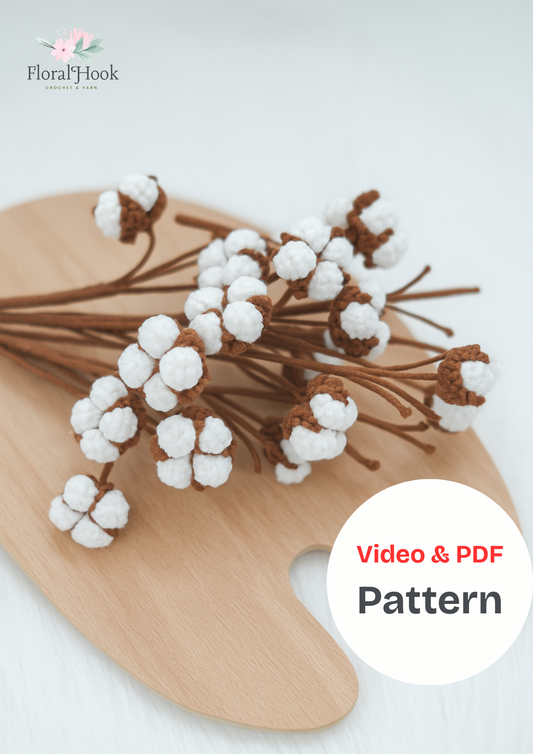 PDF & Video Pattern- Crochet Cotton Flower