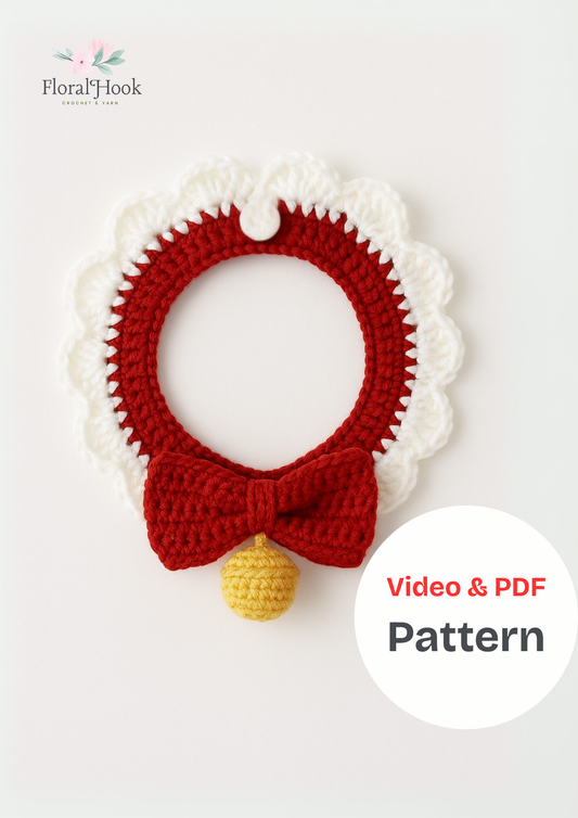 PDF & Video Pattern- Crochet Pet Collar Doraemon