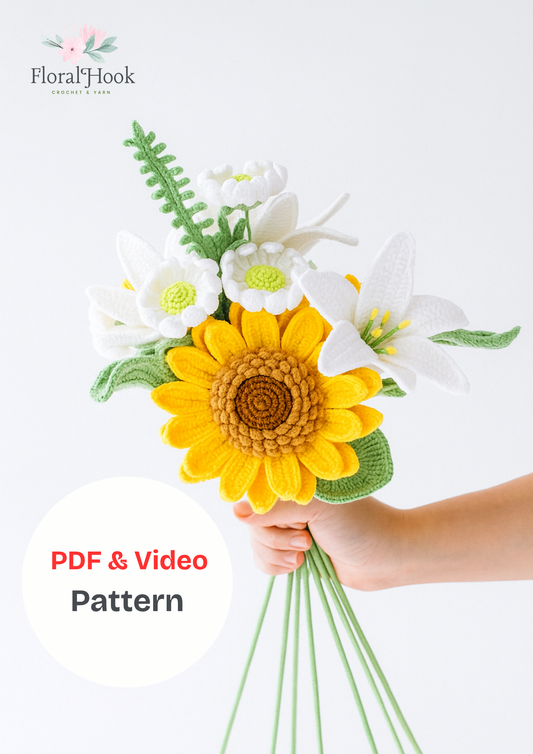 Sunflower and Lily Bouquet Kit-with PDF & Video pattern