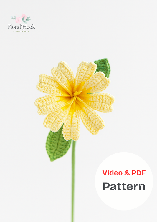PDF & Video Pattern-Crochet Lewisia Cotyledon Flower