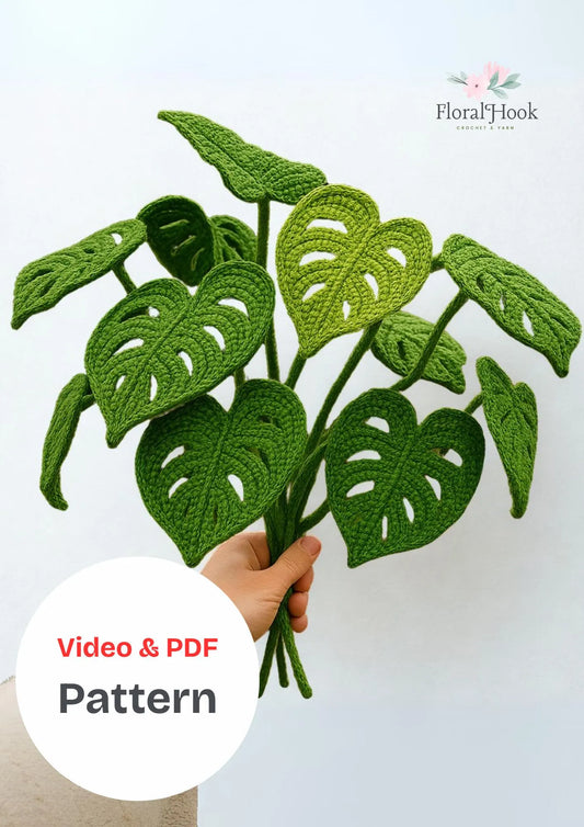 PDF & Video Pattern- Crochet Monsteral Leaf