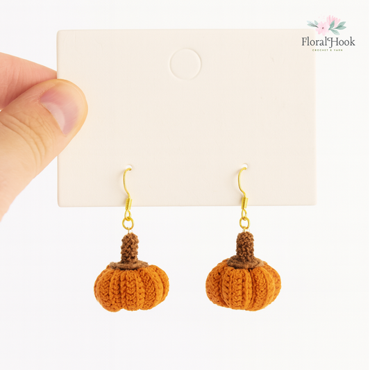 Earrings - Handmade Crochet Fruit Pumpkin